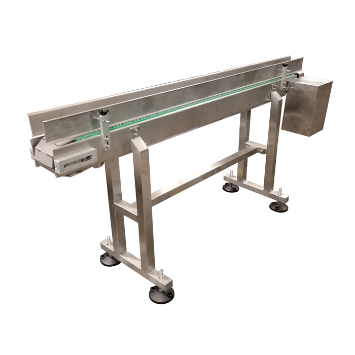 Belt conveyor for bottle and adjustable guide line