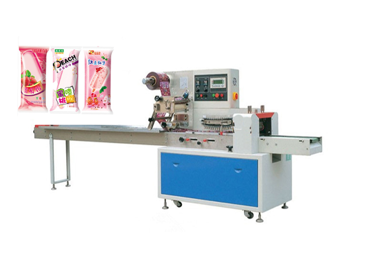  Flow Horizontal Ice Cream Bar Filling Sealing Machine For Packaging Ice Lolly Pop With Back Sealing